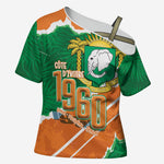 Cote d'Ivoire Independence Day Personalized Cross Shoulder Shirt 1960 Proud Coat Of Arms Grunge Style