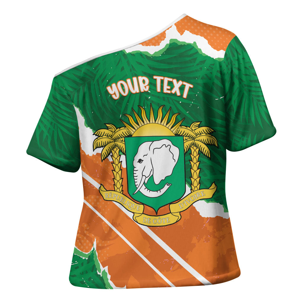Cote d'Ivoire Independence Day Personalized Cross Shoulder Shirt 1960 Proud Coat Of Arms Grunge Style