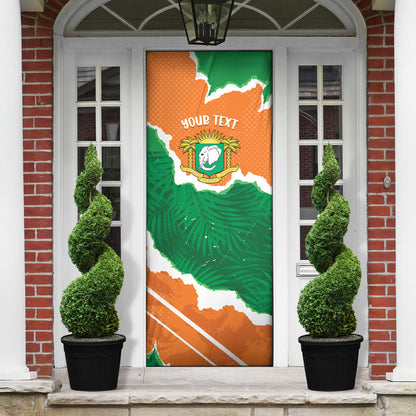 Cote d'Ivoire Independence Day Personalized Door Cover 1960 Proud Coat Of Arms Grunge Style