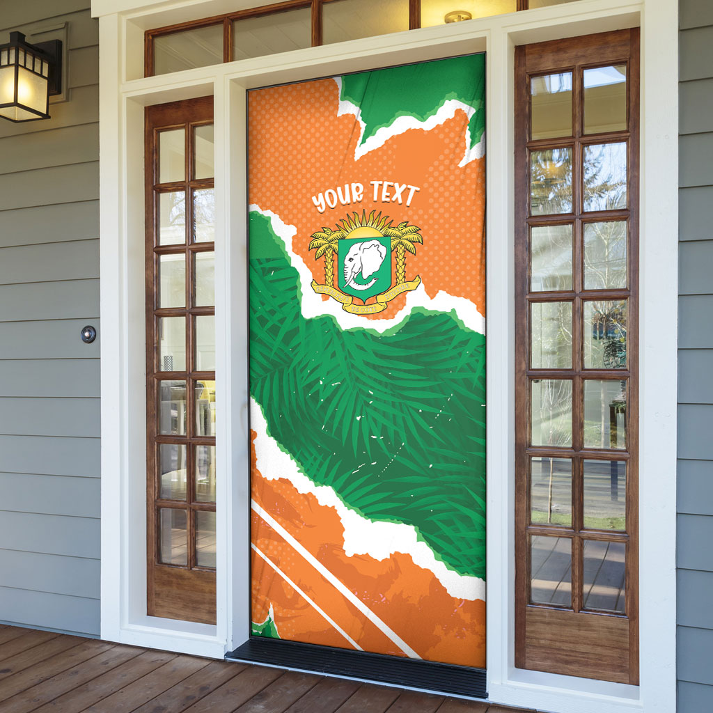 Cote d'Ivoire Independence Day Personalized Door Cover 1960 Proud Coat Of Arms Grunge Style