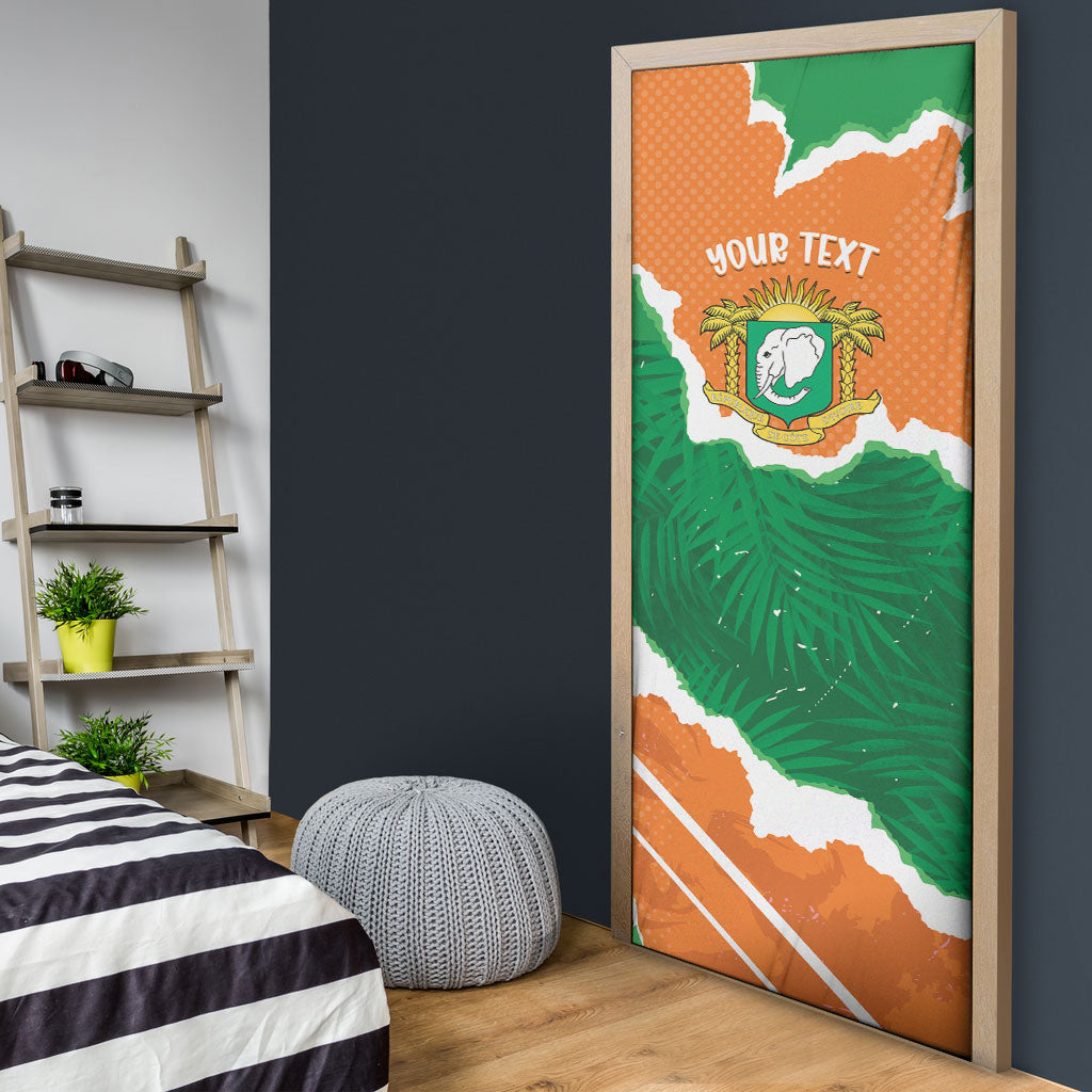 Cote d'Ivoire Independence Day Personalized Door Cover 1960 Proud Coat Of Arms Grunge Style