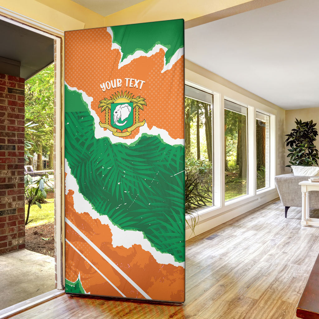 Cote d'Ivoire Independence Day Personalized Door Cover 1960 Proud Coat Of Arms Grunge Style