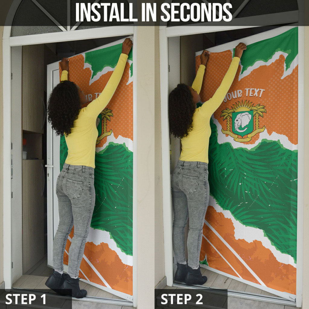 Cote d'Ivoire Independence Day Personalized Door Cover 1960 Proud Coat Of Arms Grunge Style