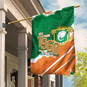 Cote d'Ivoire Independence Day Garden Flag 1960 Proud Coat Of Arms Grunge Style