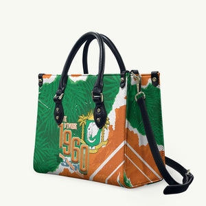 Cote d'Ivoire Independence Day Leather Bag 1960 Proud Coat Of Arms Grunge Style