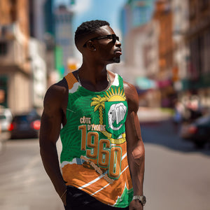 Cote d'Ivoire Independence Day Personalized Men Tank Top 1960 Proud Coat Of Arms Grunge Style