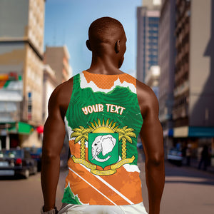 Cote d'Ivoire Independence Day Personalized Men Tank Top 1960 Proud Coat Of Arms Grunge Style