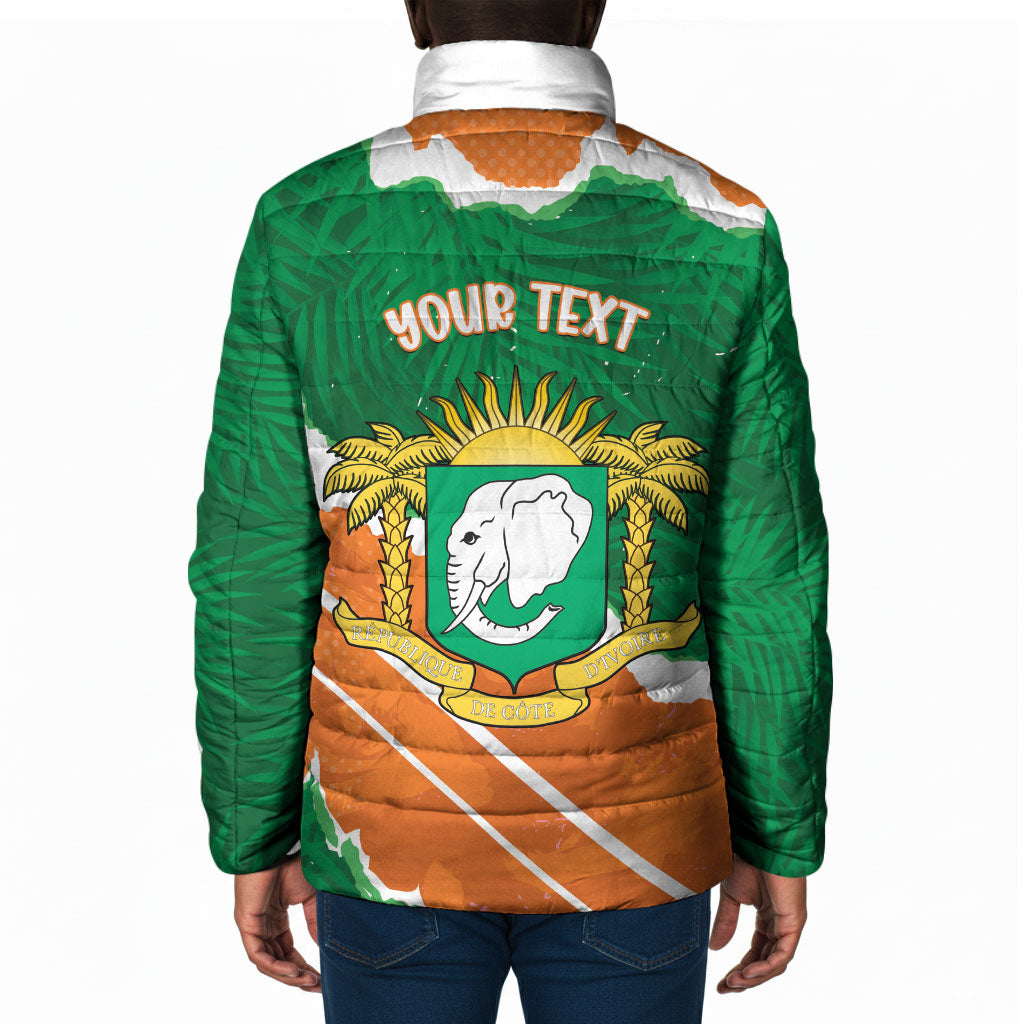 Cote d'Ivoire Independence Day Personalized Padded Jacket 1960 Proud Coat Of Arms Grunge Style