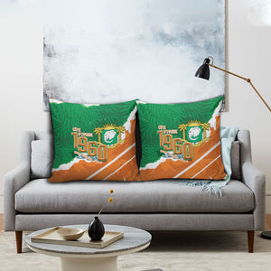 Cote d'Ivoire Independence Day Pillow Cover 1960 Proud Coat Of Arms Grunge Style