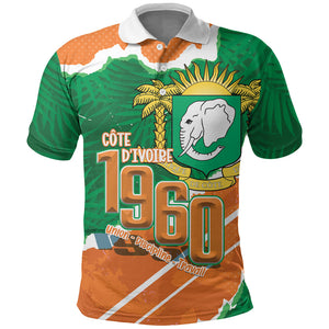 Cote d'Ivoire Independence Day Personalized Polo Shirt 1960 Proud Coat Of Arms Grunge Style