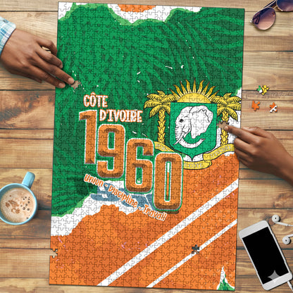 Cote d'Ivoire Independence Day Puzzle 1960 Proud Coat Of Arms Grunge Style
