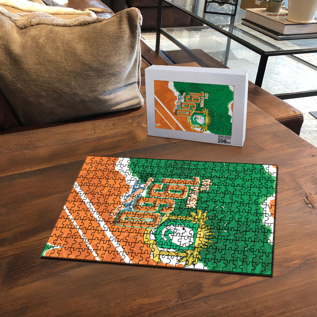 Cote d'Ivoire Independence Day Puzzle 1960 Proud Coat Of Arms Grunge Style