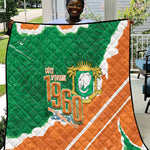 Cote d'Ivoire Independence Day Quilt 1960 Proud Coat Of Arms Grunge Style