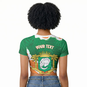 Cote d'Ivoire Independence Day Personalized Raglan Cropped T shirt 1960 Proud Coat Of Arms Grunge Style