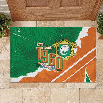 Cote d'Ivoire Independence Day Rubber Doormat 1960 Proud Coat Of Arms Grunge Style