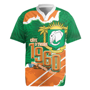 Cote d'Ivoire Independence Day Personalized Rugby Jersey 1960 Proud Coat Of Arms Grunge Style