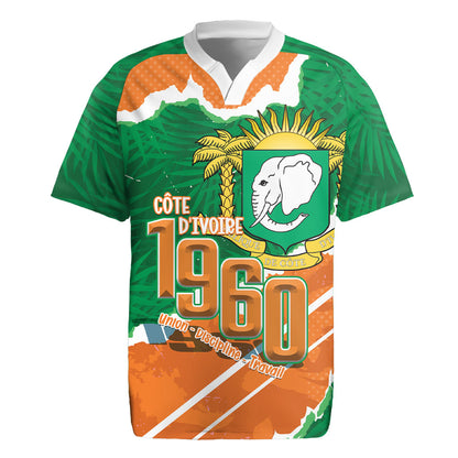 Cote d'Ivoire Independence Day Personalized Rugby Jersey 1960 Proud Coat Of Arms Grunge Style