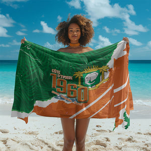 Cote d'Ivoire Independence Day Sarong 1960 Proud Coat Of Arms Grunge Style