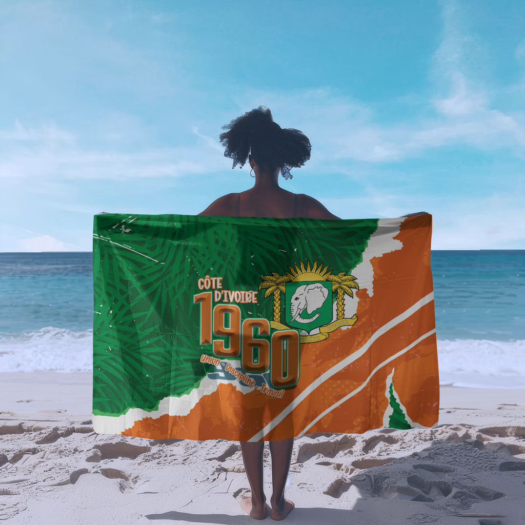 Cote d'Ivoire Independence Day Sarong 1960 Proud Coat Of Arms Grunge Style