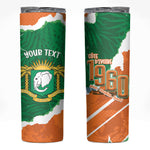 Cote d'Ivoire Independence Day Personalized Skinny Tumbler 1960 Proud Coat Of Arms Grunge Style