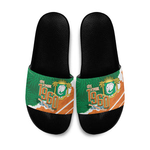 Cote d'Ivoire Independence Day Slide Sandals 1960 Proud Coat Of Arms Grunge Style