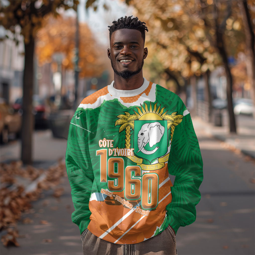 Cote d'Ivoire Independence Day Personalized Sweatshirt 1960 Proud Coat Of Arms Grunge Style