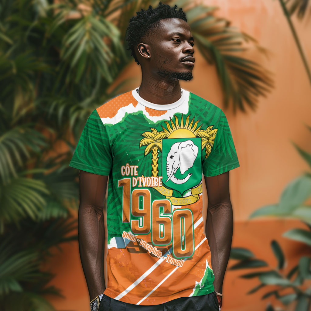 Cote d'Ivoire Independence Day Personalized T shirt 1960 Proud Coat Of Arms Grunge Style