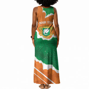 Cote d'Ivoire Independence Day Personalized Tank Maxi Dress 1960 Proud Coat Of Arms Grunge Style
