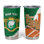 Cote d'Ivoire Independence Day Personalized Tumbler Cup 1960 Proud Coat Of Arms Grunge Style