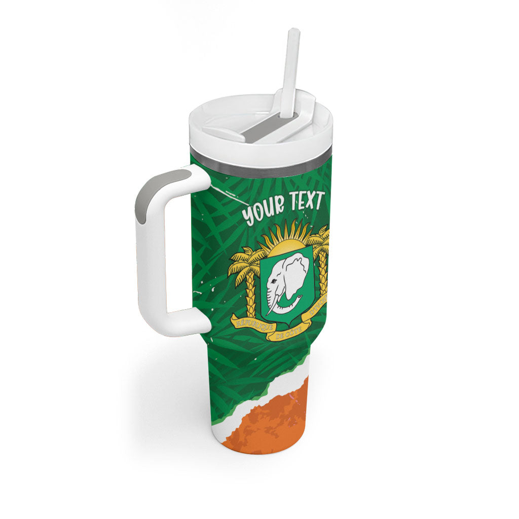Cote d'Ivoire Independence Day Personalized Tumbler With Handle 1960 Proud Coat Of Arms Grunge Style