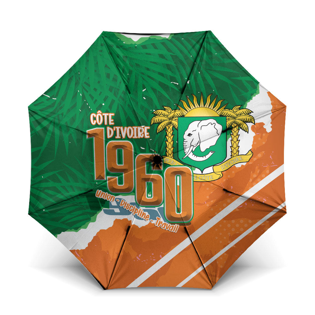 Cote d'Ivoire Independence Day Umbrella 1960 Proud Coat Of Arms Grunge Style