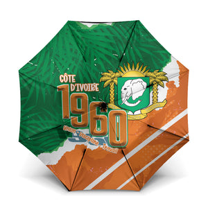 Cote d'Ivoire Independence Day Umbrella 1960 Proud Coat Of Arms Grunge Style