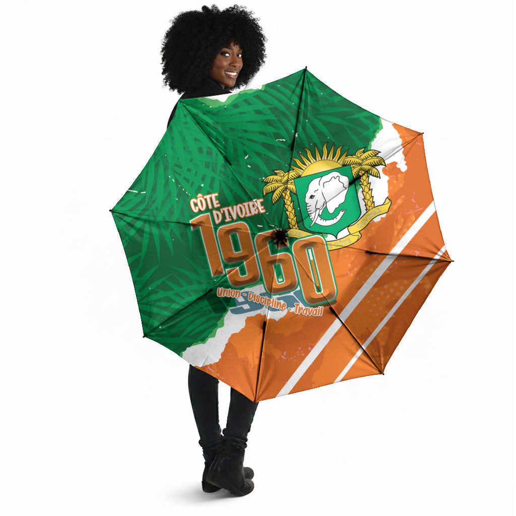 Cote d'Ivoire Independence Day Umbrella 1960 Proud Coat Of Arms Grunge Style