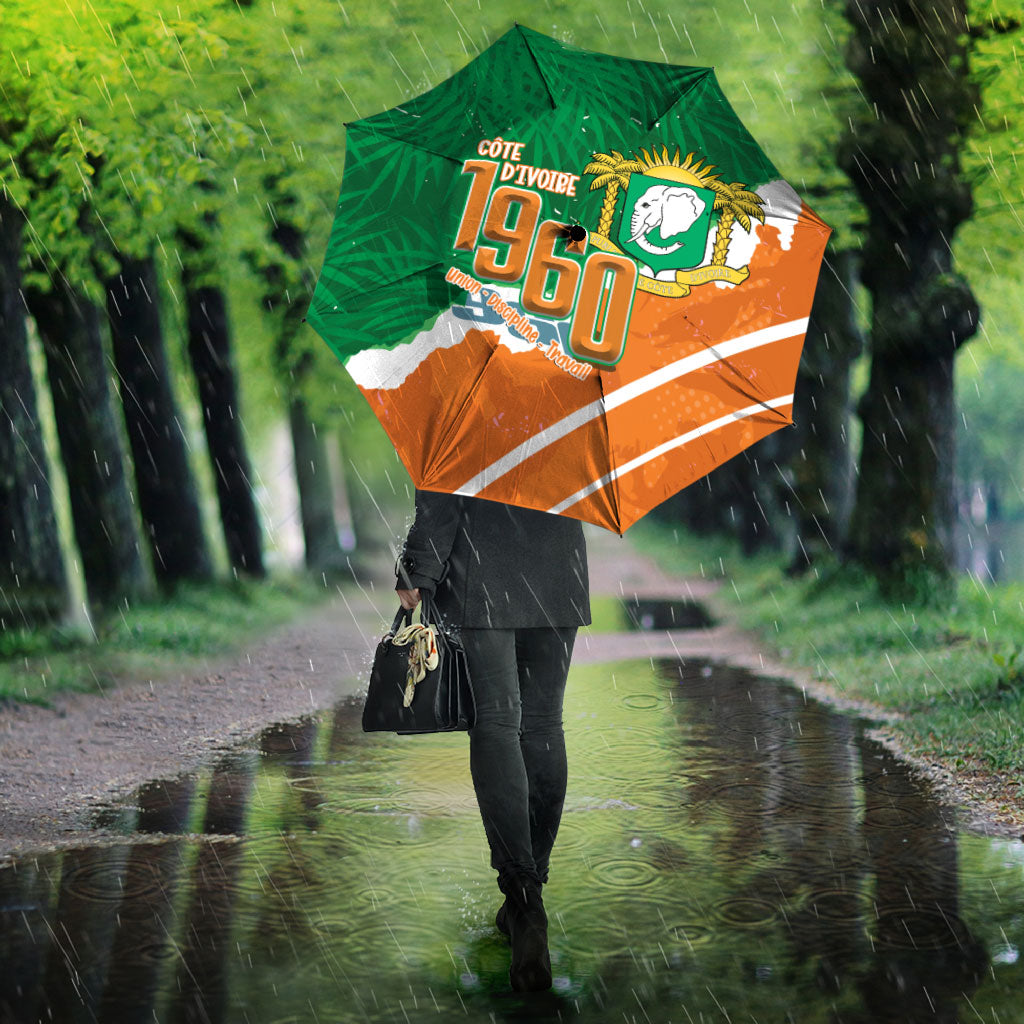 Cote d'Ivoire Independence Day Umbrella 1960 Proud Coat Of Arms Grunge Style