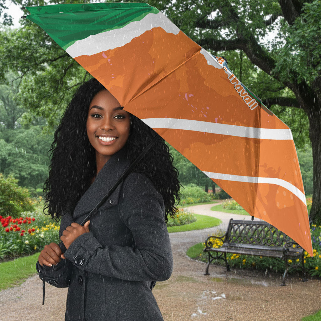 Cote d'Ivoire Independence Day Umbrella 1960 Proud Coat Of Arms Grunge Style