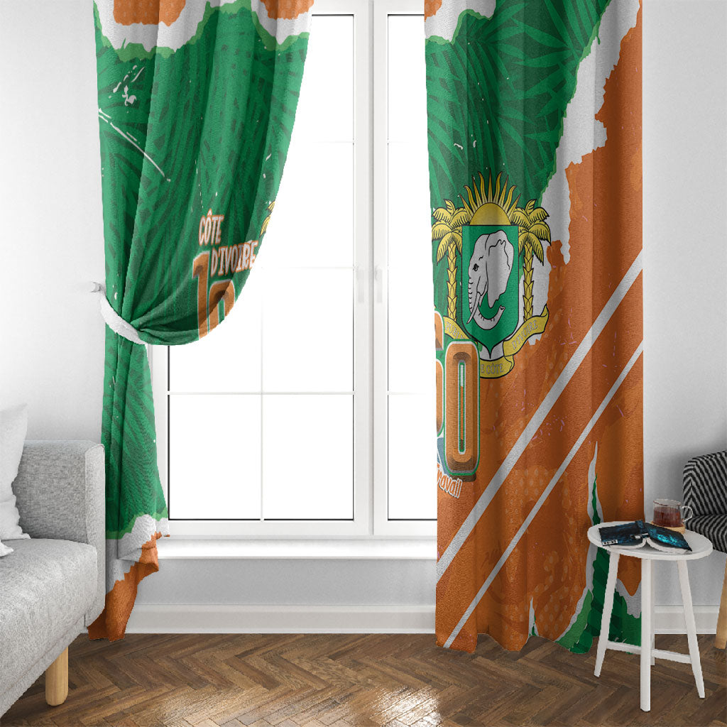 Cote d'Ivoire Independence Day Window Curtain 1960 Proud Coat Of Arms Grunge Style