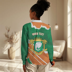 Cote d'Ivoire Independence Day Personalized Women Casual Shirt 1960 Proud Coat Of Arms Grunge Style