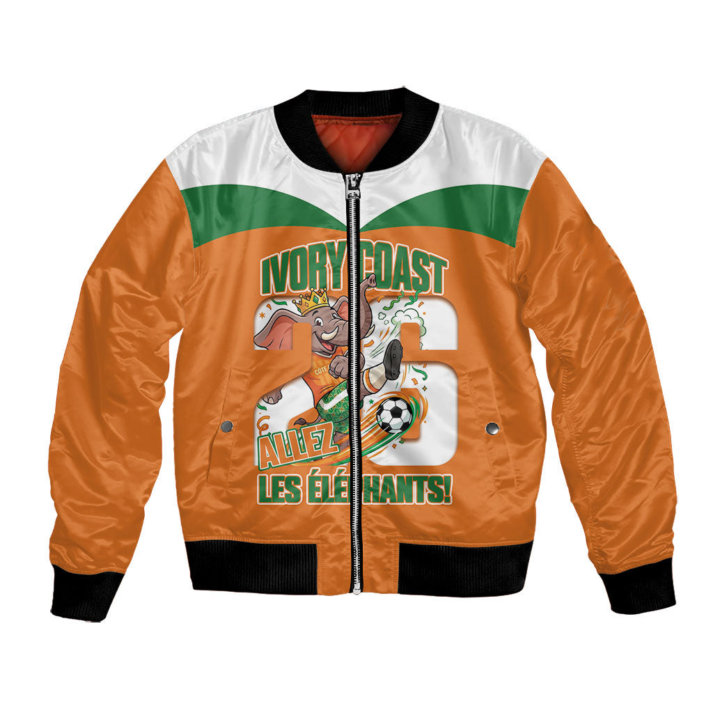 Custom Cote d'Ivoire 2026 Football Bomber Jacket Allez Les Elephant