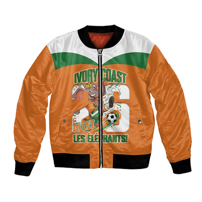 Custom Cote d'Ivoire 2026 Football Bomber Jacket Allez Les Elephant