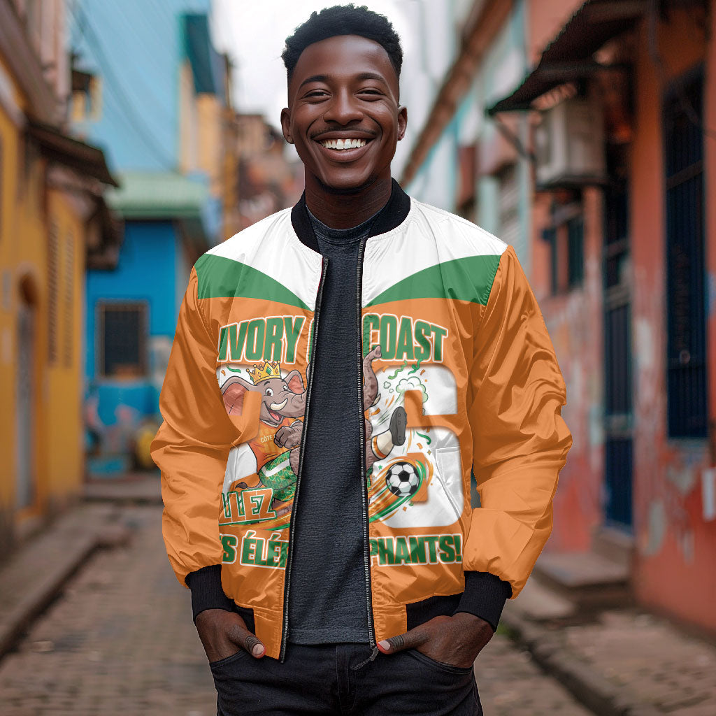Custom Cote d'Ivoire 2026 Football Bomber Jacket Allez Les Elephant