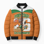 Custom Cote d'Ivoire 2026 Football Bomber Puffer Jacket Allez Les Elephant