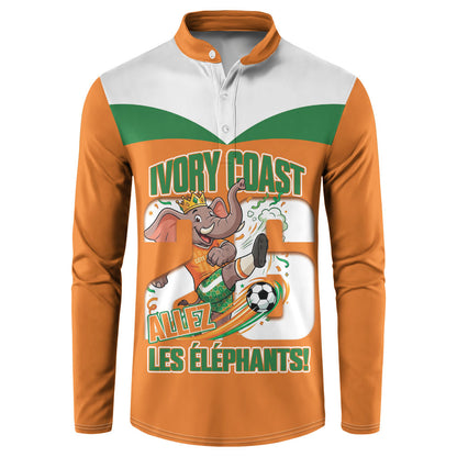 Custom Cote d'Ivoire 2026 Football Button Sweatshirt Allez Les Elephant