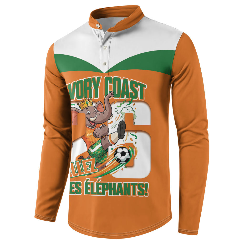 Custom Cote d'Ivoire 2026 Football Button Sweatshirt Allez Les Elephant