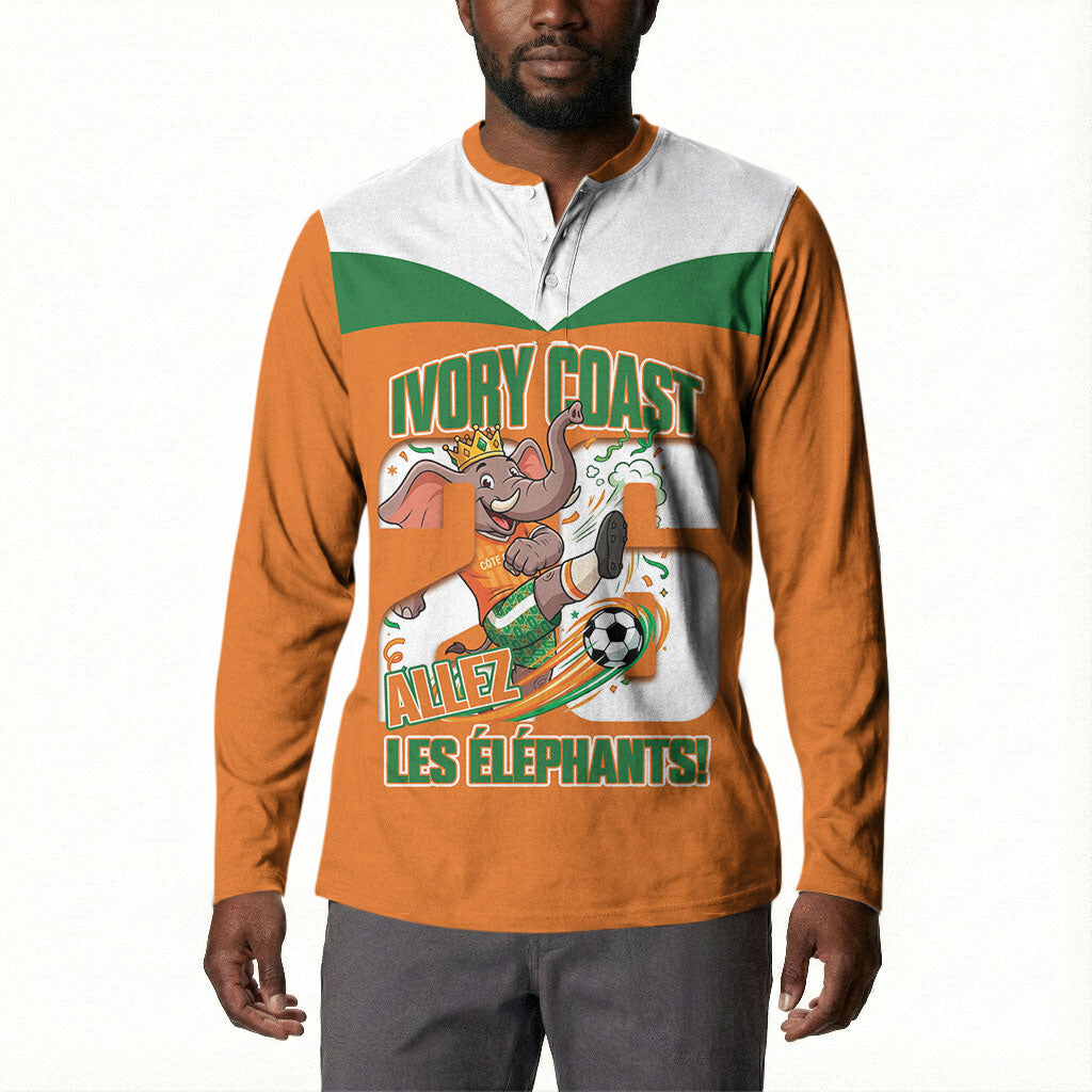 Custom Cote d'Ivoire 2026 Football Button Sweatshirt Allez Les Elephant
