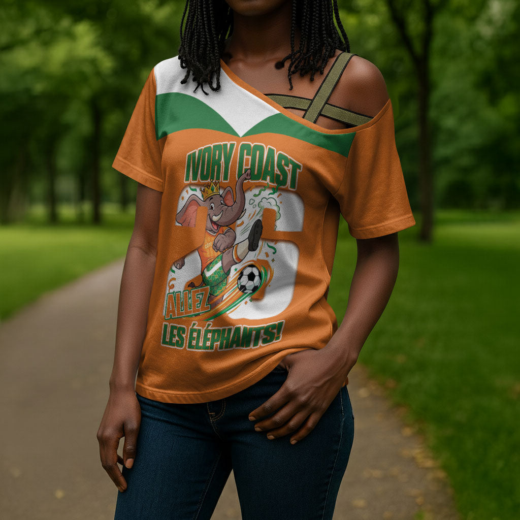 Custom Cote d'Ivoire 2026 Football Cross Shoulder Shirt Allez Les Elephant