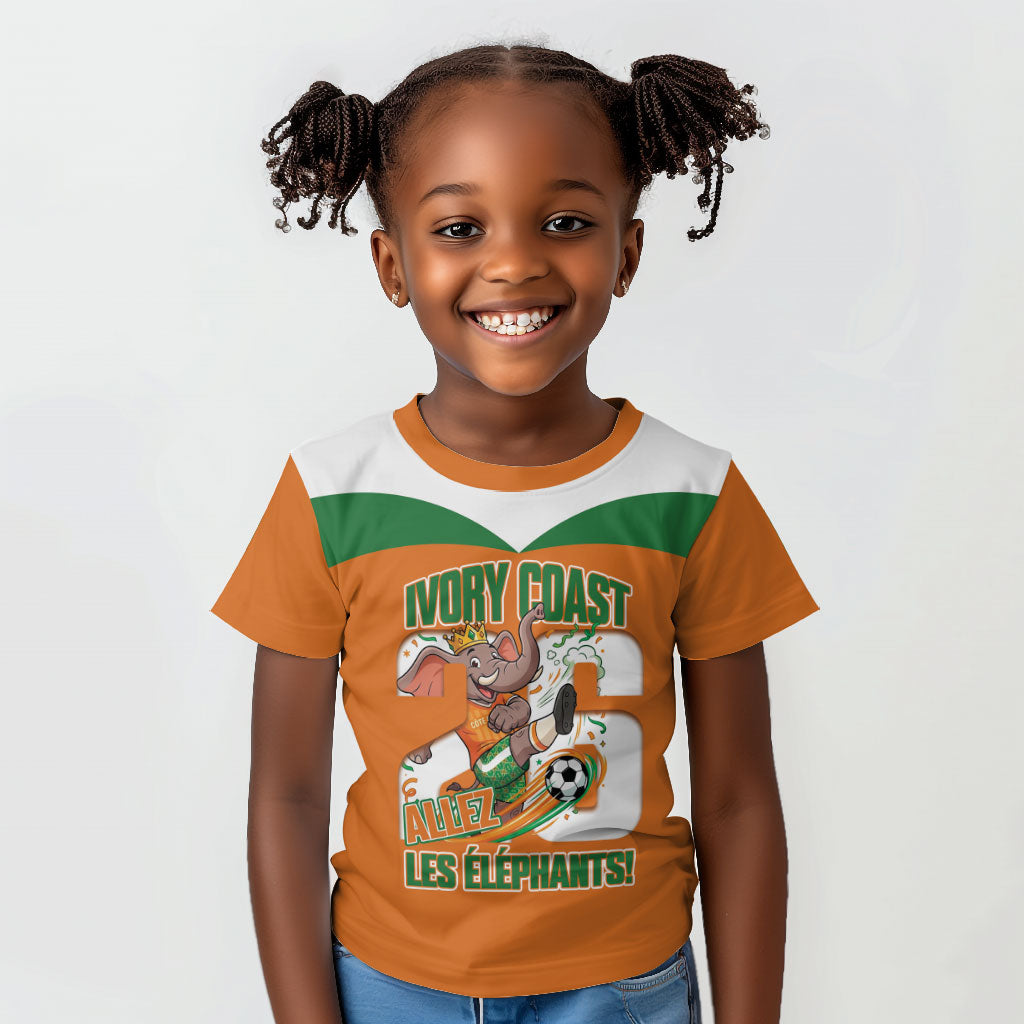 Custom Cote d'Ivoire 2026 Football Kid T shirt Allez Les Elephant