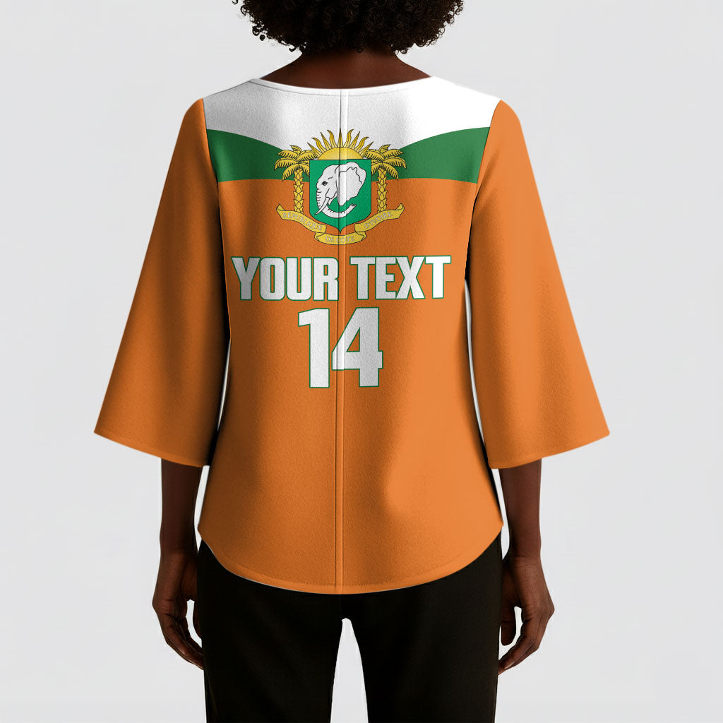 Custom Cote d'Ivoire 2026 Football Kimono Sleeve Blouse Allez Les Elephant