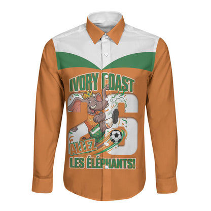 Custom Cote d'Ivoire 2026 Football Long Sleeve Button Shirt Allez Les Elephant