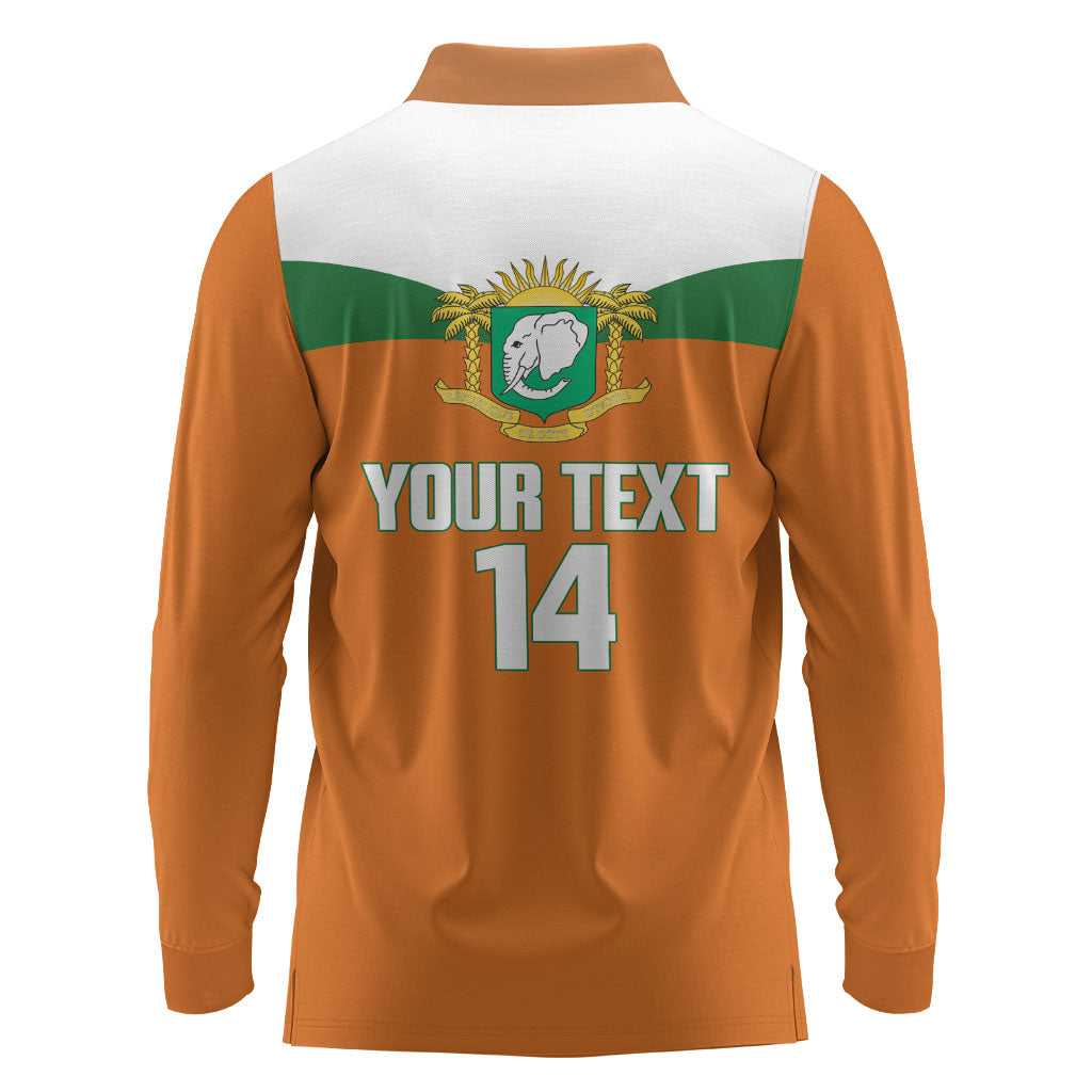 Custom Cote d'Ivoire 2026 Football Long Sleeve Polo Shirt Allez Les Elephant