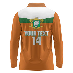 Custom Cote d'Ivoire 2026 Football Long Sleeve Polo Shirt Allez Les Elephant